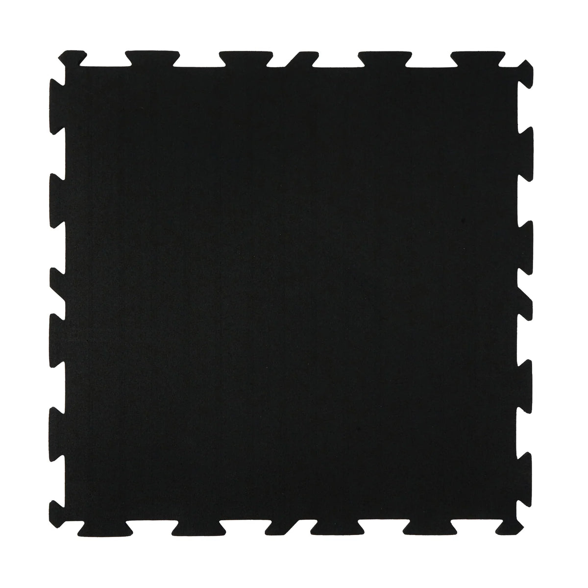 Zeus 8mm interlocking rubber tile, Black - full tile with interlocking teeth