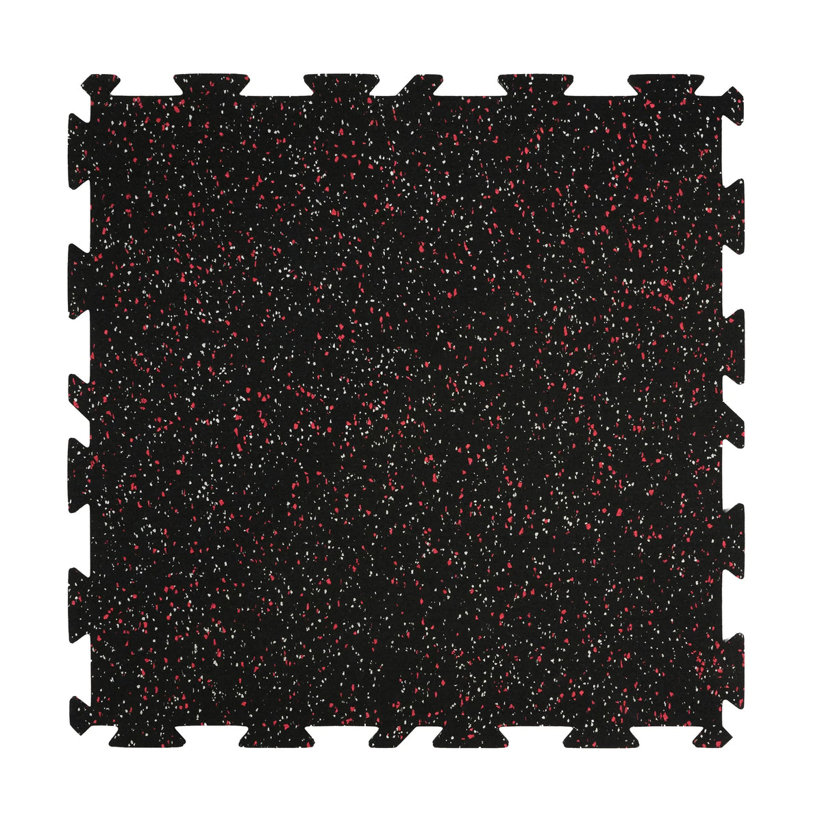 Zeus 8mm interlocking rubber tile, Platinum Red - full tile with interlocking teeth