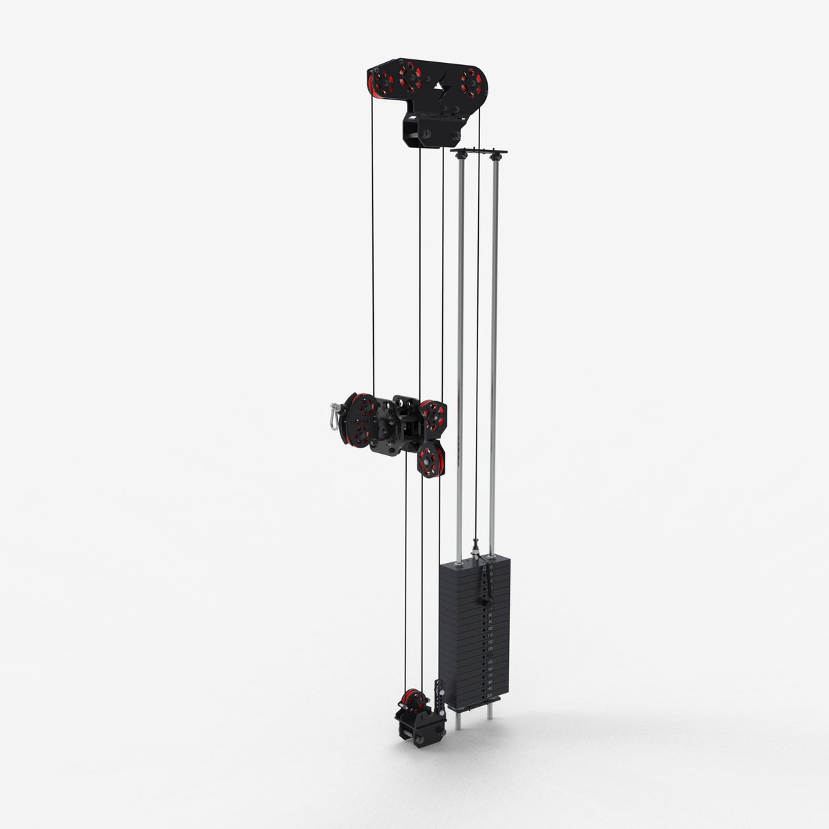 Zeus Single Stack XT-476 HR Pulley System Upgrade, Red, 200 lb x 1