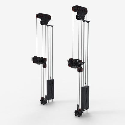 Dual Stack XT-476 HR Pulley System Upgrade, Red, 100lbs x 2