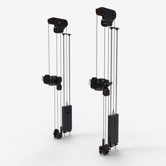 Dual Stack XT-476 HR Pulley System Upgrade, Red, 100lbs x 2