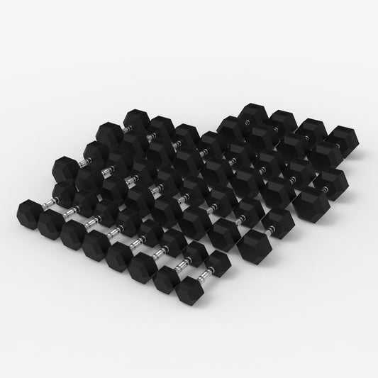 Zeus Hex Dumbbell Package 15 lb to 80 lb