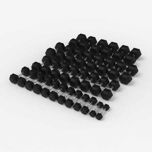 Zeus Hex Dumbbell Package 5 lb to 85 lb