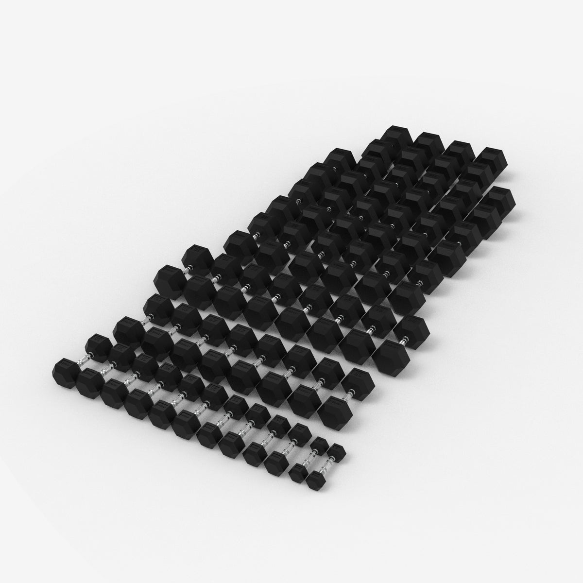 Zeus Hex Dumbbell Package 5 lb to 125 lb