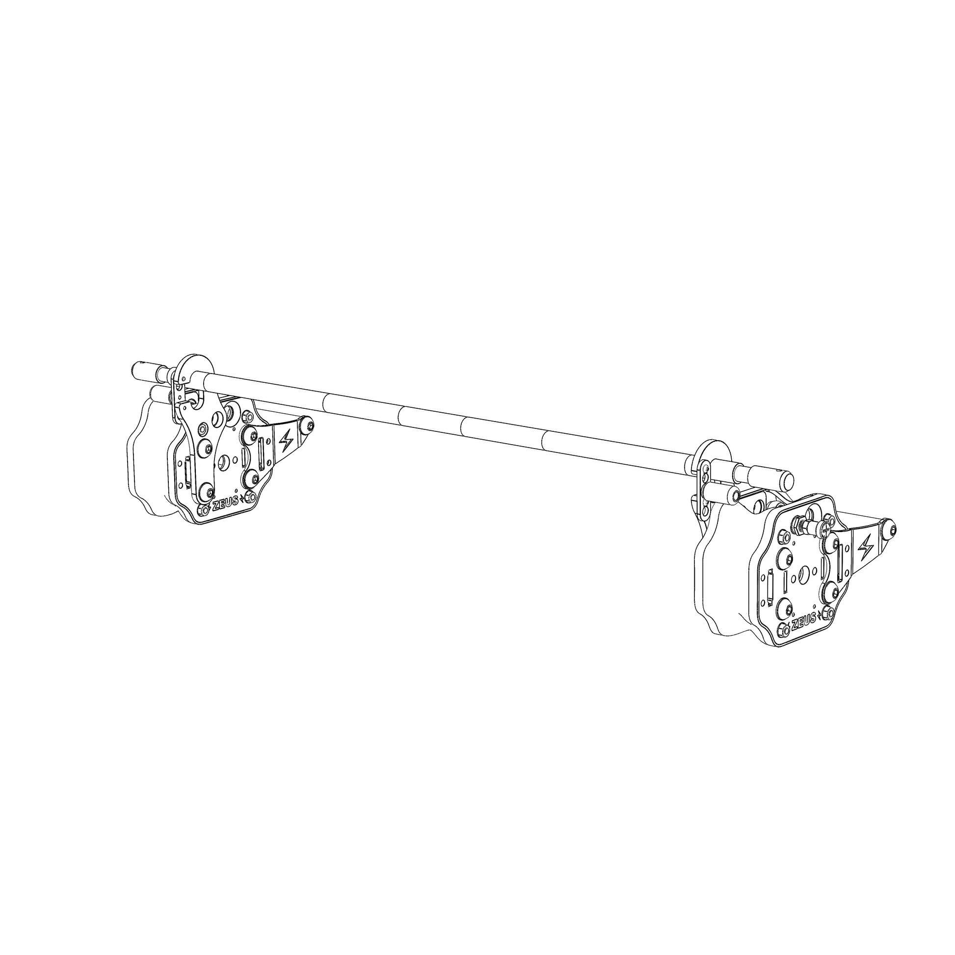 Zeus XQ QRS Quick Release Glide System (OGS) w/ XZ Barbell, Single Hook, Pair