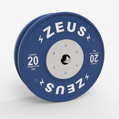 Zeus Competition Bumper Plate, 20 kg, Blue, Pair